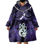 Personalised Maori Matariki Manaia Waiporoporo Wearable Blanket Hoodie Maori Kowhaiwhai Pattern Galaxy