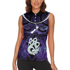 Personalised Maori Matariki Manaia Waiporoporo Women Sleeveless Polo Shirt Maori Kowhaiwhai Pattern Galaxy