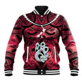 Personalised Maori Matariki Manaia Whero Baseball Jacket Maori Kowhaiwhai Pattern Galaxy