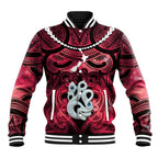 Personalised Maori Matariki Manaia Whero Baseball Jacket Maori Kowhaiwhai Pattern Galaxy