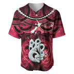 Personalised Maori Matariki Manaia Whero Baseball Jersey Maori Kowhaiwhai Pattern Galaxy