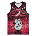 Personalised Maori Matariki Manaia Whero Basketball Jersey Maori Kowhaiwhai Pattern Galaxy