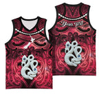 Personalised Maori Matariki Manaia Whero Basketball Jersey Maori Kowhaiwhai Pattern Galaxy
