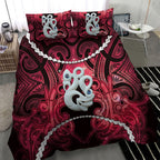 Maori Matariki Manaia Whero Bedding Set Maori Kowhaiwhai Pattern Galaxy