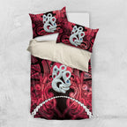 Maori Matariki Manaia Whero Bedding Set Maori Kowhaiwhai Pattern Galaxy