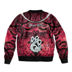 Personalised Maori Matariki Manaia Whero Bomber Jacket Maori Kowhaiwhai Pattern Galaxy