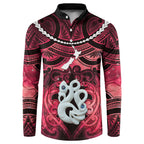 Personalised Maori Matariki Manaia Whero Button Sweatshirt Maori Kowhaiwhai Pattern Galaxy