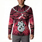 Personalised Maori Matariki Manaia Whero Button Sweatshirt Maori Kowhaiwhai Pattern Galaxy