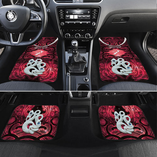 Personalised Maori Matariki Manaia Whero Car Mats Maori Kowhaiwhai Pattern Galaxy