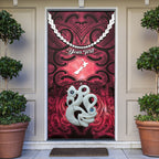 Personalised Maori Matariki Manaia Whero Door Cover Maori Kowhaiwhai Pattern Galaxy