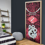Personalised Maori Matariki Manaia Whero Door Cover Maori Kowhaiwhai Pattern Galaxy