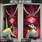 Personalised Maori Matariki Manaia Whero Door Cover Maori Kowhaiwhai Pattern Galaxy