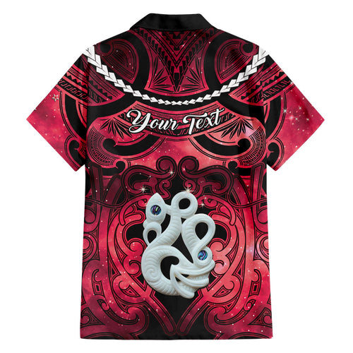Personalised Maori Matariki Manaia Whero Family Matching Long Sleeve Bodycon Dress and Hawaiian Shirt Maori Kowhaiwhai Pattern Galaxy