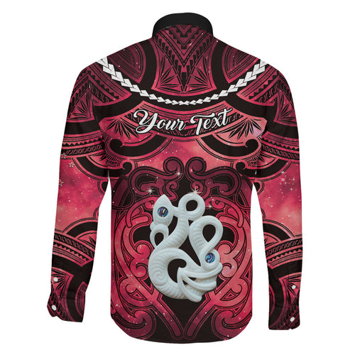 Personalised Maori Matariki Manaia Whero Family Matching Off Shoulder Maxi Dress and Hawaiian Shirt Maori Kowhaiwhai Pattern Galaxy