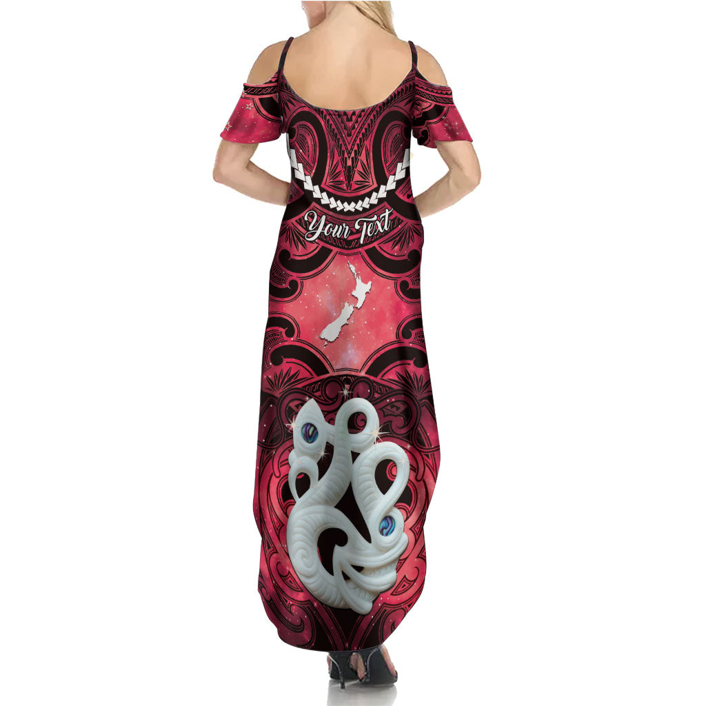 Personalised Maori Matariki Manaia Whero Family Matching Summer Maxi Dress and Hawaiian Shirt Maori Kowhaiwhai Pattern Galaxy