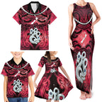 Personalised Maori Matariki Manaia Whero Family Matching Tank Maxi Dress and Hawaiian Shirt Maori Kowhaiwhai Pattern Galaxy