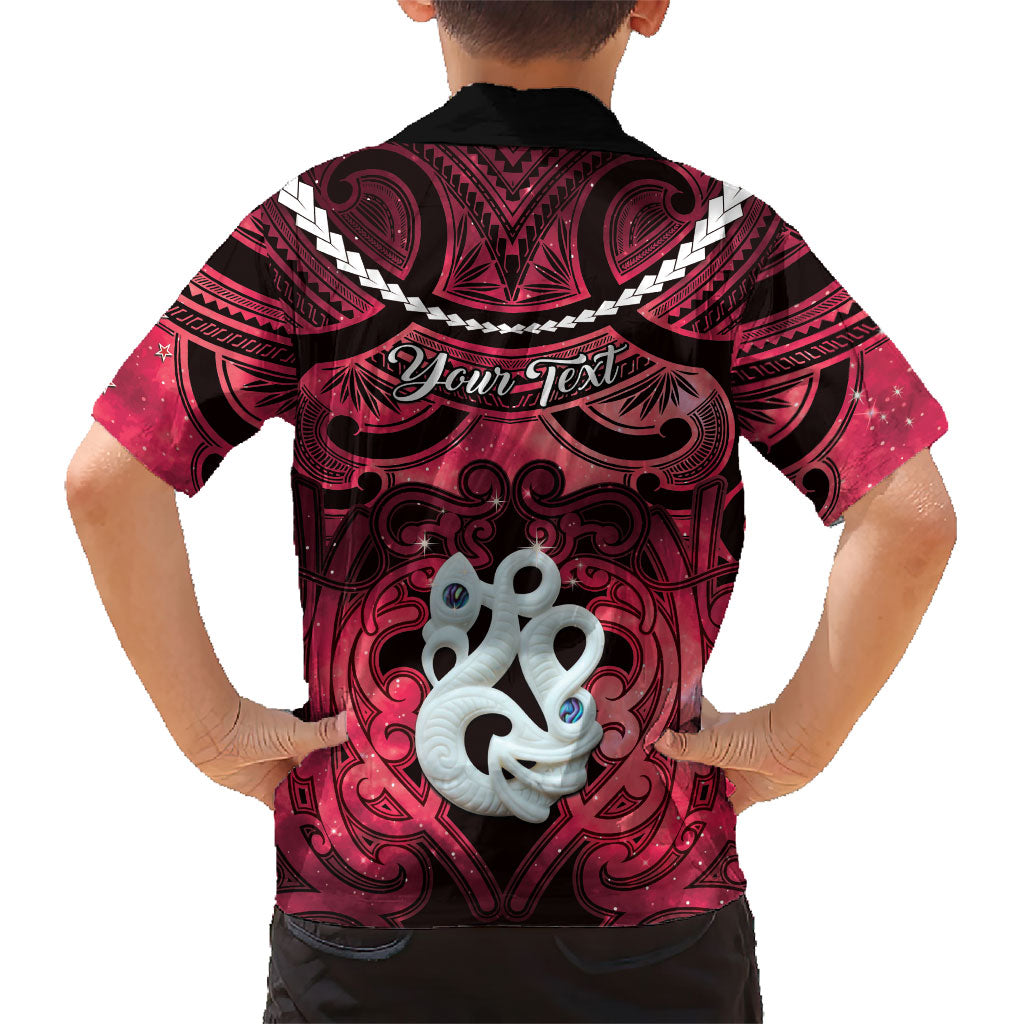 Personalised Maori Matariki Manaia Whero Family Matching Tank Maxi Dress and Hawaiian Shirt Maori Kowhaiwhai Pattern Galaxy