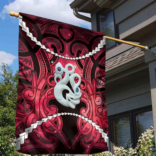 Maori Matariki Manaia Whero Garden Flag Maori Kowhaiwhai Pattern Galaxy