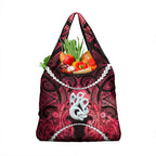Maori Matariki Manaia Whero Grocery Bag Maori Kowhaiwhai Pattern Galaxy