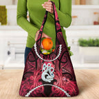Maori Matariki Manaia Whero Grocery Bag Maori Kowhaiwhai Pattern Galaxy
