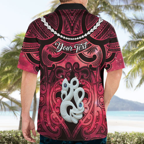 Personalised Maori Matariki Manaia Whero Hawaiian Shirt Maori Kowhaiwhai Pattern Galaxy