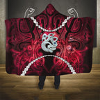 Maori Matariki Manaia Whero Hooded Blanket Maori Kowhaiwhai Pattern Galaxy