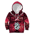 Personalised Maori Matariki Manaia Whero Kid Hoodie Maori Kowhaiwhai Pattern Galaxy