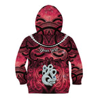 Personalised Maori Matariki Manaia Whero Kid Hoodie Maori Kowhaiwhai Pattern Galaxy