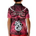 Personalised Maori Matariki Manaia Whero Kid Polo Shirt Maori Kowhaiwhai Pattern Galaxy