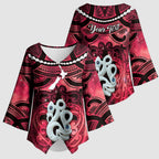 Personalised Maori Matariki Manaia Whero Kimono Sleeve Blouse Maori Kowhaiwhai Pattern Galaxy