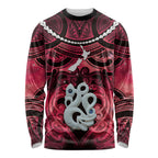 Personalised Maori Matariki Manaia Whero Long Sleeve Shirt Maori Kowhaiwhai Pattern Galaxy