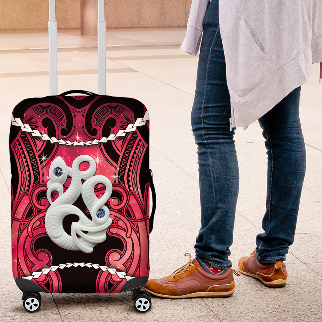 Maori Matariki Manaia Whero Luggage Cover Maori Kowhaiwhai Pattern Galaxy