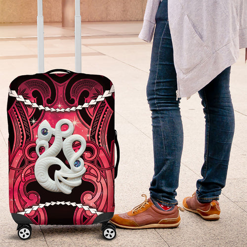 Maori Matariki Manaia Whero Luggage Cover Maori Kowhaiwhai Pattern Galaxy