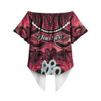 Personalised Maori Matariki Manaia Whero Off Shoulder Wrap Waist Top Maori Kowhaiwhai Pattern Galaxy