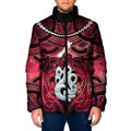 Personalised Maori Matariki Manaia Whero Padded Jacket Maori Kowhaiwhai Pattern Galaxy