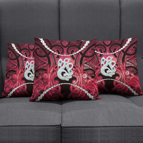 Maori Matariki Manaia Whero Pillow Cover Maori Kowhaiwhai Pattern Galaxy