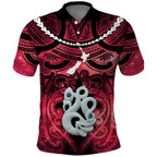 Personalised Maori Matariki Manaia Whero Polo Shirt Maori Kowhaiwhai Pattern Galaxy