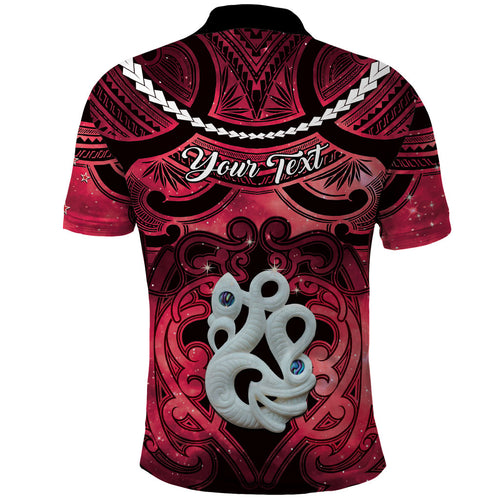 Personalised Maori Matariki Manaia Whero Polo Shirt Maori Kowhaiwhai Pattern Galaxy