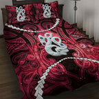 Maori Matariki Manaia Whero Quilt Bed Set Maori Kowhaiwhai Pattern Galaxy