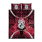 Maori Matariki Manaia Whero Quilt Bed Set Maori Kowhaiwhai Pattern Galaxy
