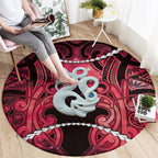 Maori Matariki Manaia Whero Round Carpet Maori Kowhaiwhai Pattern Galaxy