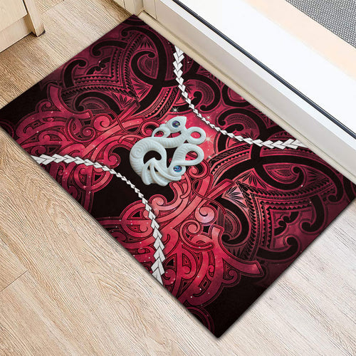 Maori Matariki Manaia Whero Rubber Doormat Maori Kowhaiwhai Pattern Galaxy