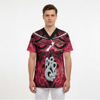 Personalised Maori Matariki Manaia Whero Scrub Top Maori Kowhaiwhai Pattern Galaxy