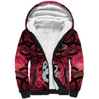 Personalised Maori Matariki Manaia Whero Sherpa Hoodie Maori Kowhaiwhai Pattern Galaxy
