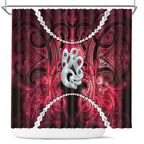 Maori Matariki Manaia Whero Shower Curtain Maori Kowhaiwhai Pattern Galaxy