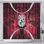 Maori Matariki Manaia Whero Shower Curtain Maori Kowhaiwhai Pattern Galaxy