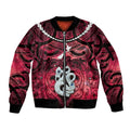 Personalised Maori Matariki Manaia Whero Sleeve Zip Bomber Jacket Maori Kowhaiwhai Pattern Galaxy