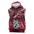Personalised Maori Matariki Manaia Whero Sleeveless Hoodie Maori Kowhaiwhai Pattern Galaxy
