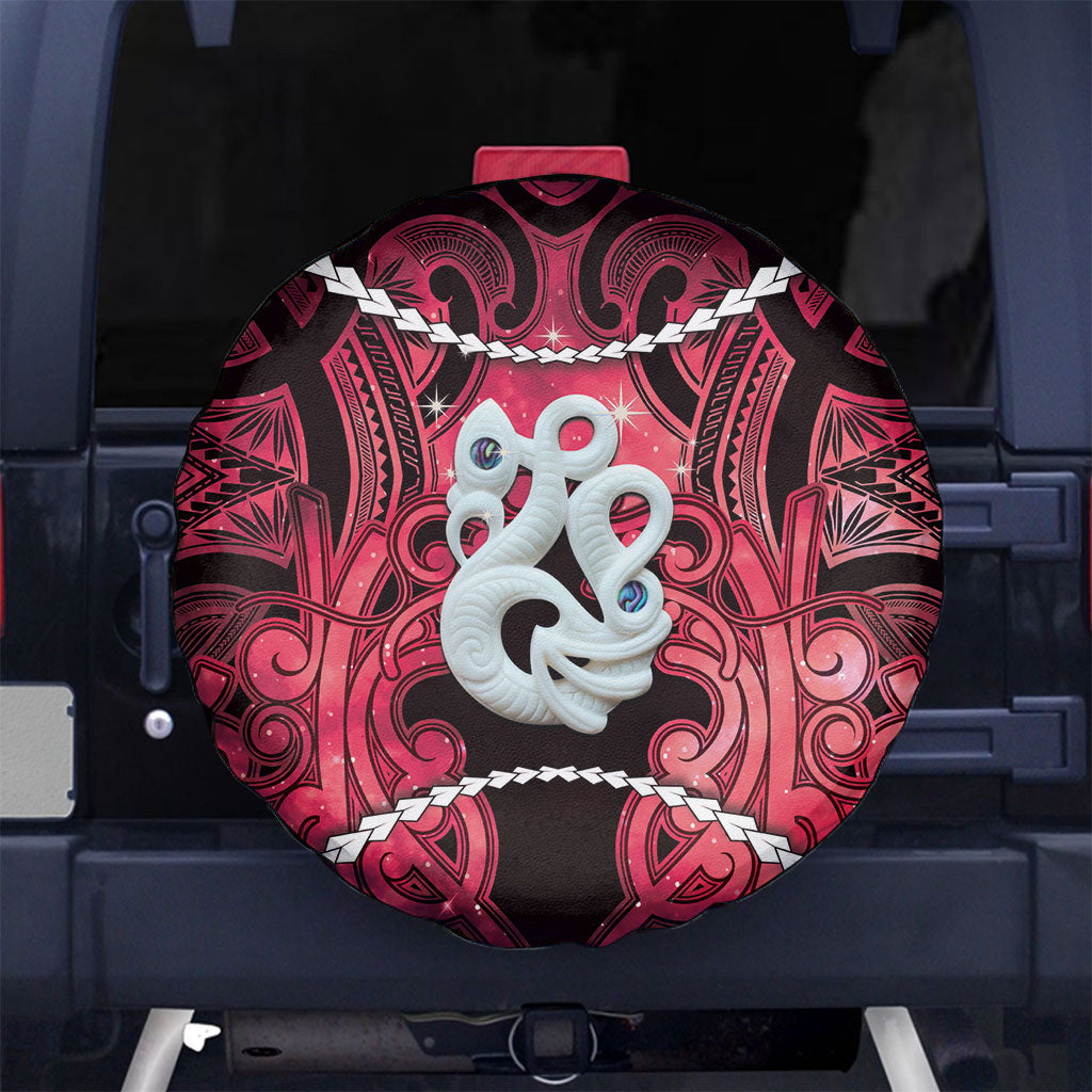 Maori Matariki Manaia Whero Spare Tire Cover Maori Kowhaiwhai Pattern Galaxy