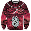 Personalised Maori Matariki Manaia Whero Sweatshirt Maori Kowhaiwhai Pattern Galaxy